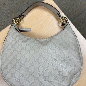 Rare.. Cream Gucci Medium Guccissima Twins  Interlocking Hobo Bag